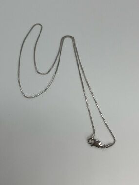 Vtg 925 Sterling Silver Minimalist Box Link Chain Necklace